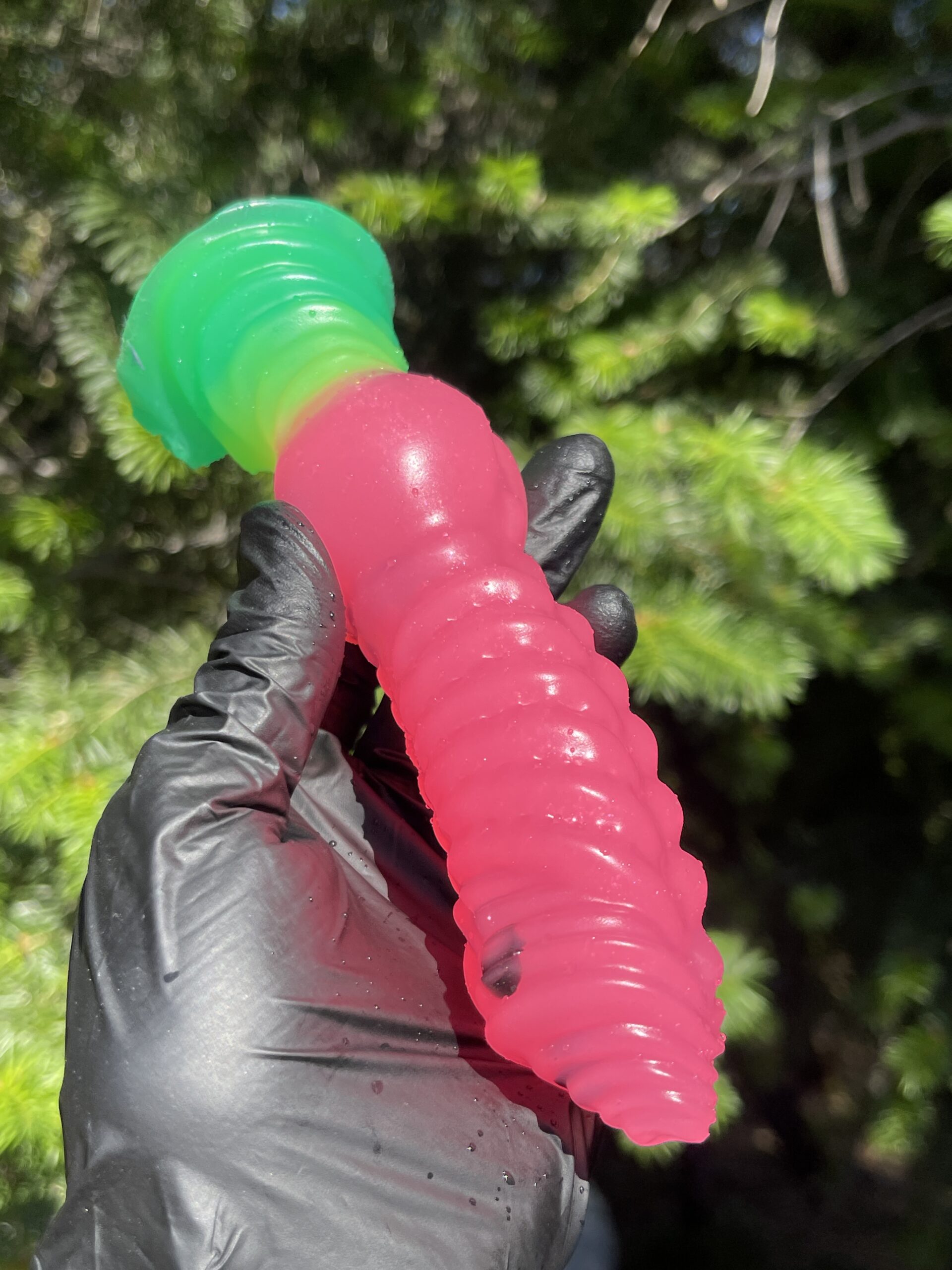Anubis 7 inch NEAR CLEAR 00-31 shore soft firmness with GLOW color WATERMELON - Image 6