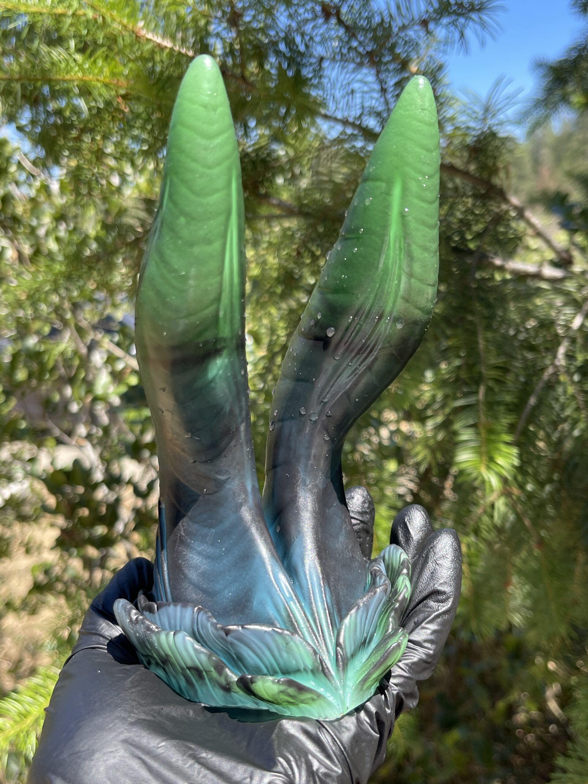 Betta-Mer 7 inch 00-50 shore medium firmness color GREEN PEACOCK with GLOW - Image 7
