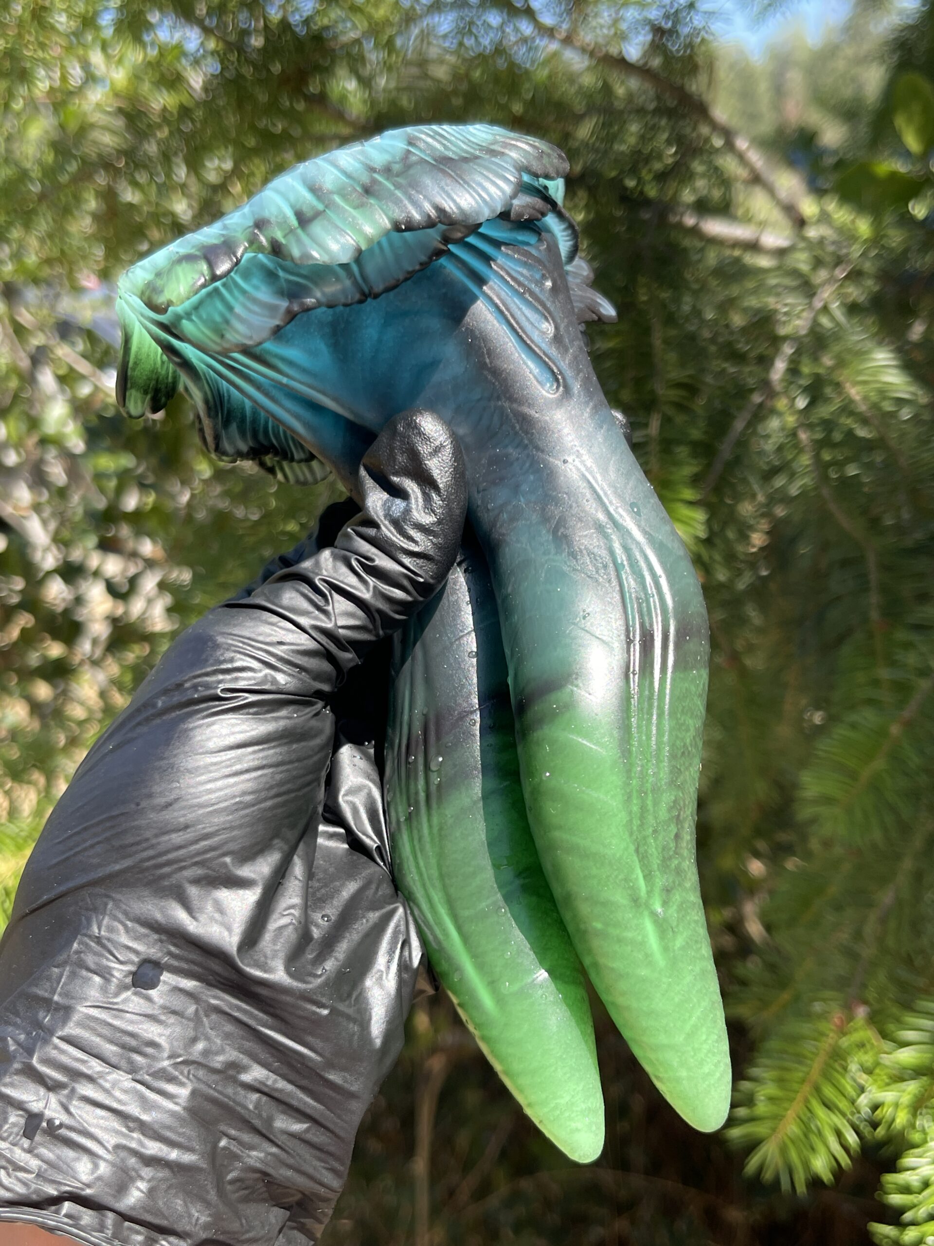 Betta-Mer 7 inch 00-50 shore medium firmness color GREEN PEACOCK with GLOW - Image 11