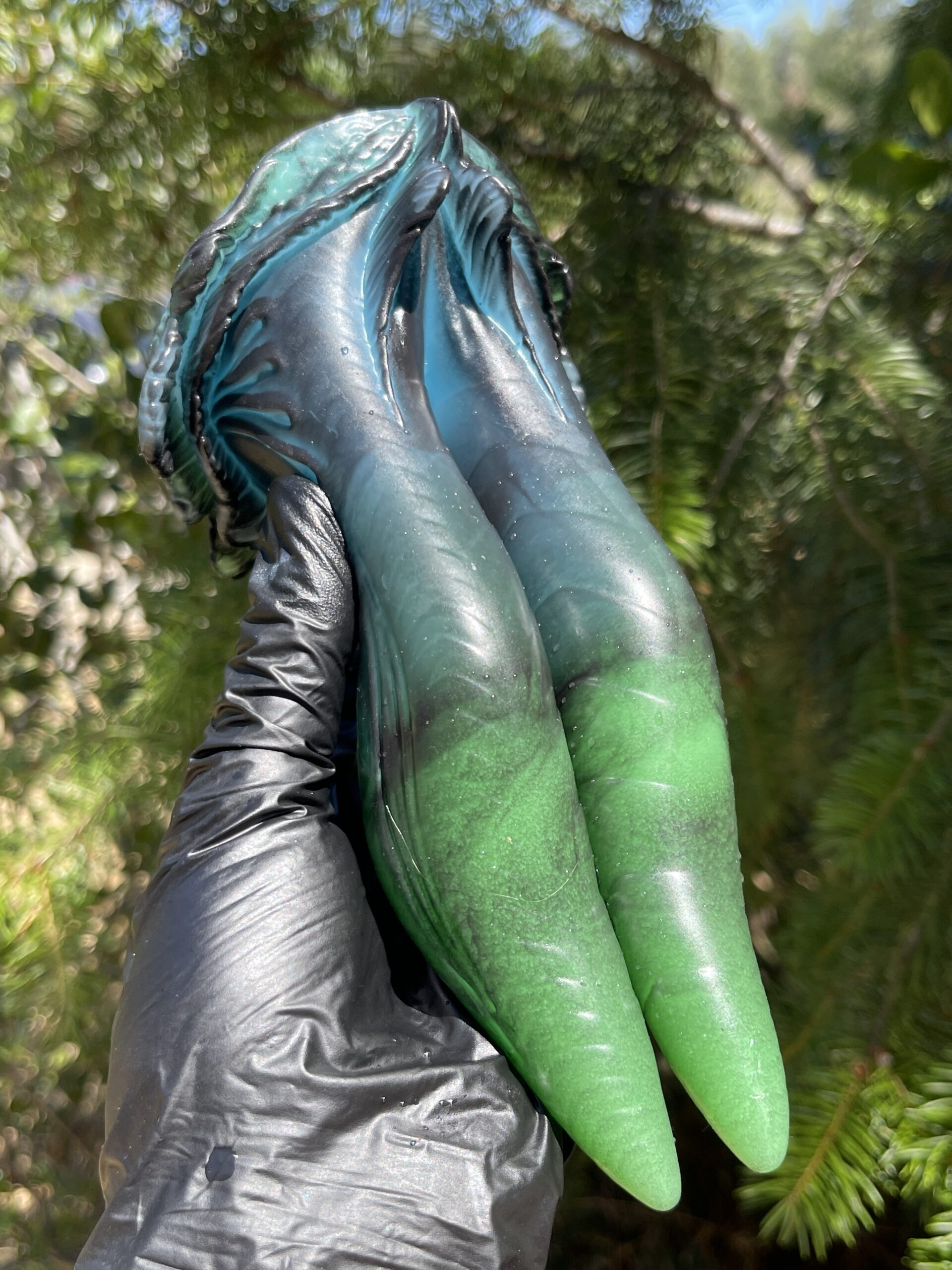 Betta-Mer 7 inch 00-50 shore medium firmness color GREEN PEACOCK with GLOW - Image 12