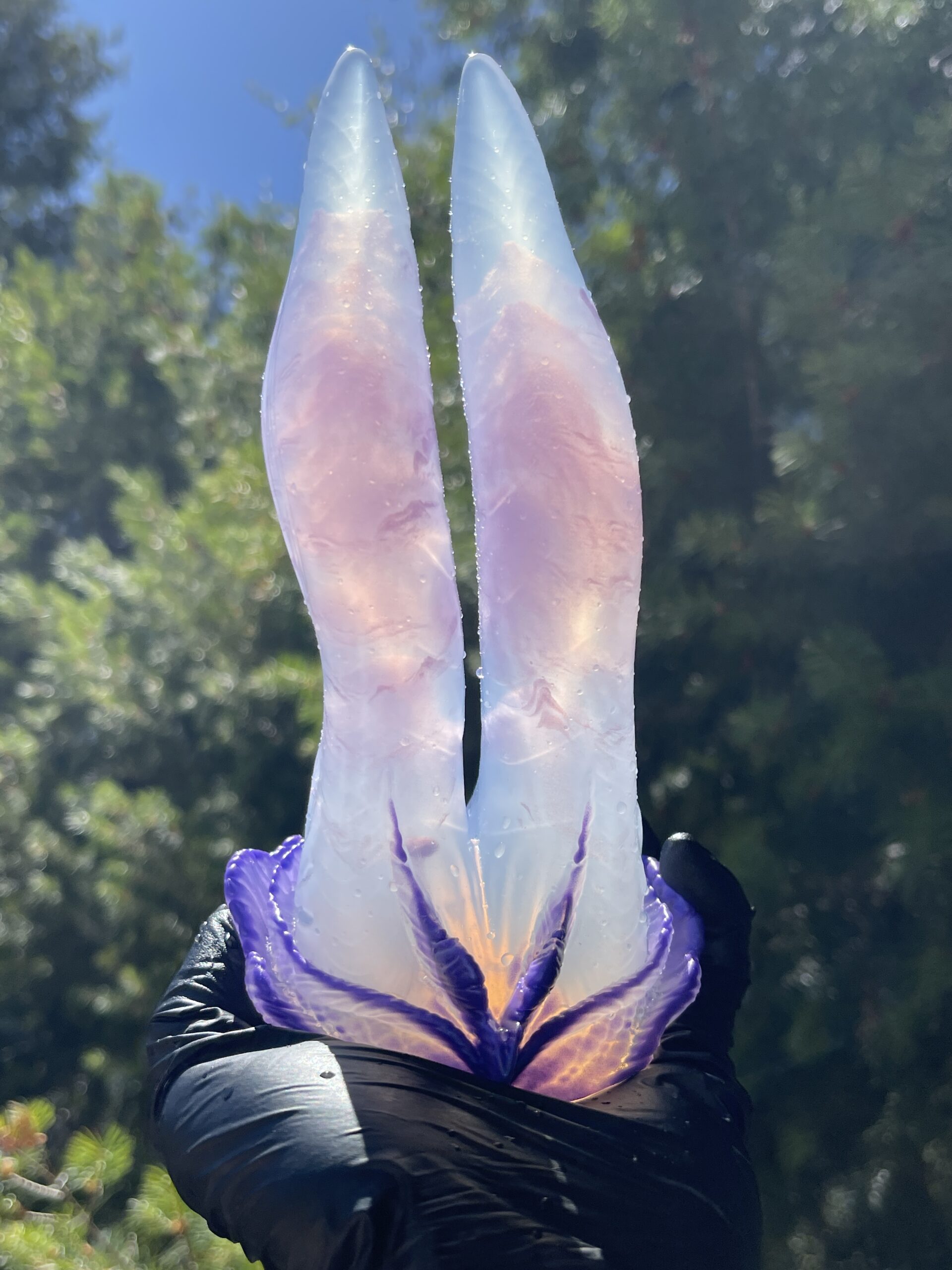Betta-Mer 7 inch NEAR CLEAR 00-31 shore soft firmness color PURPLE HAWK with GLOWING PURPLE - Image 10