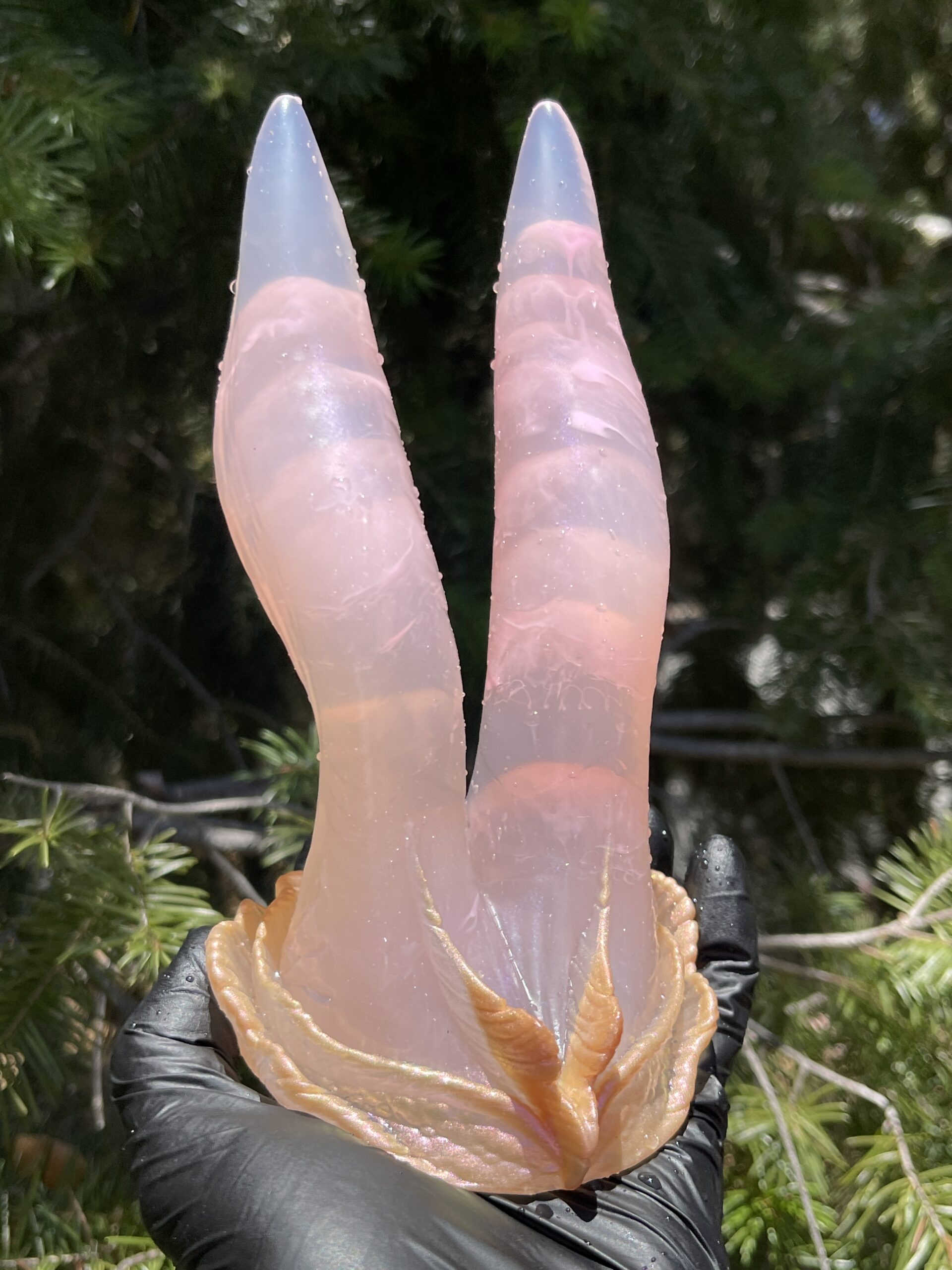 Betta-Mer 7 inch NEAR CLEAR 00-31 shore soft firmness color PINK CUTIE with GLOWING PINK