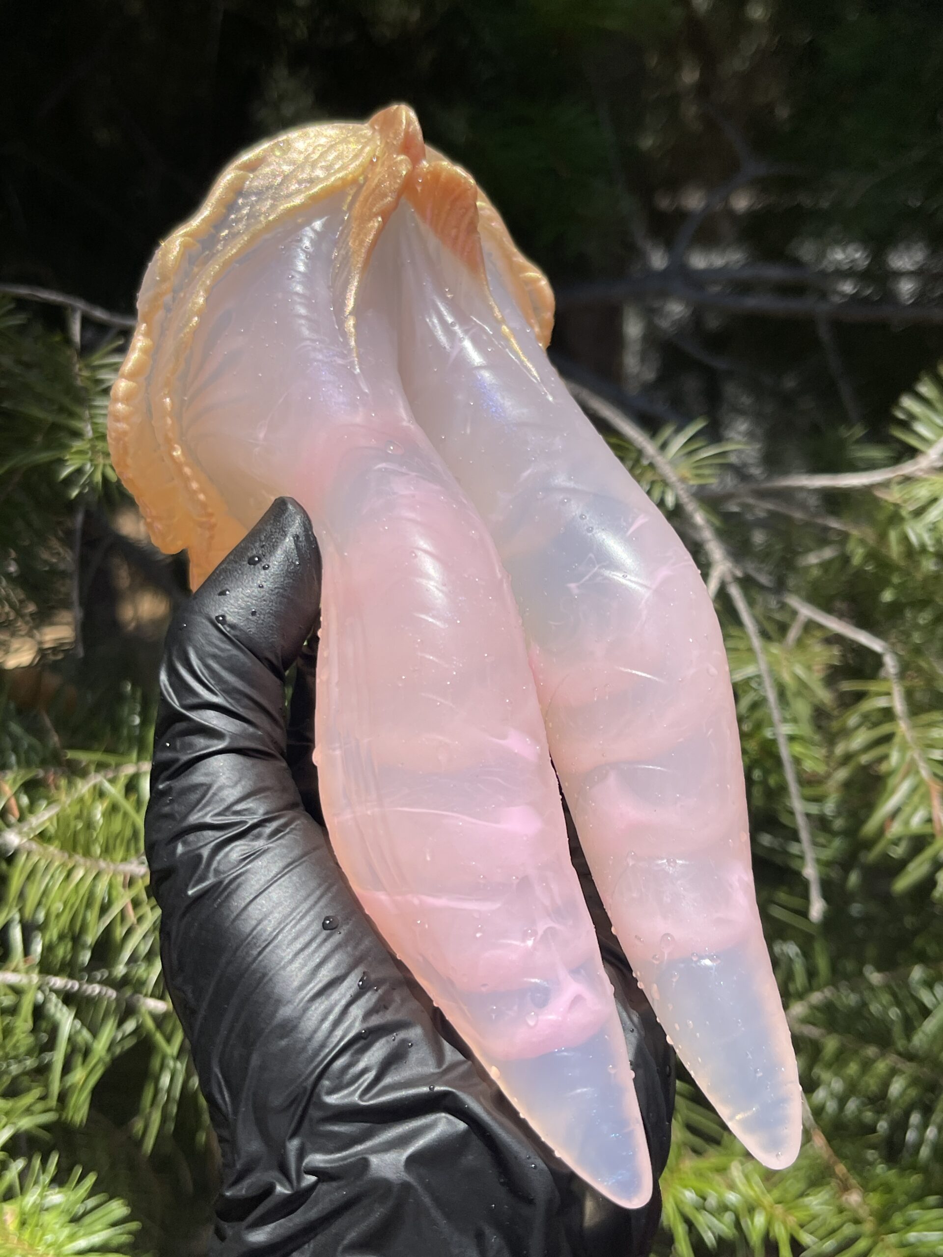 Betta-Mer 7 inch NEAR CLEAR 00-31 shore soft firmness color PINK CUTIE with GLOWING PINK - Image 5