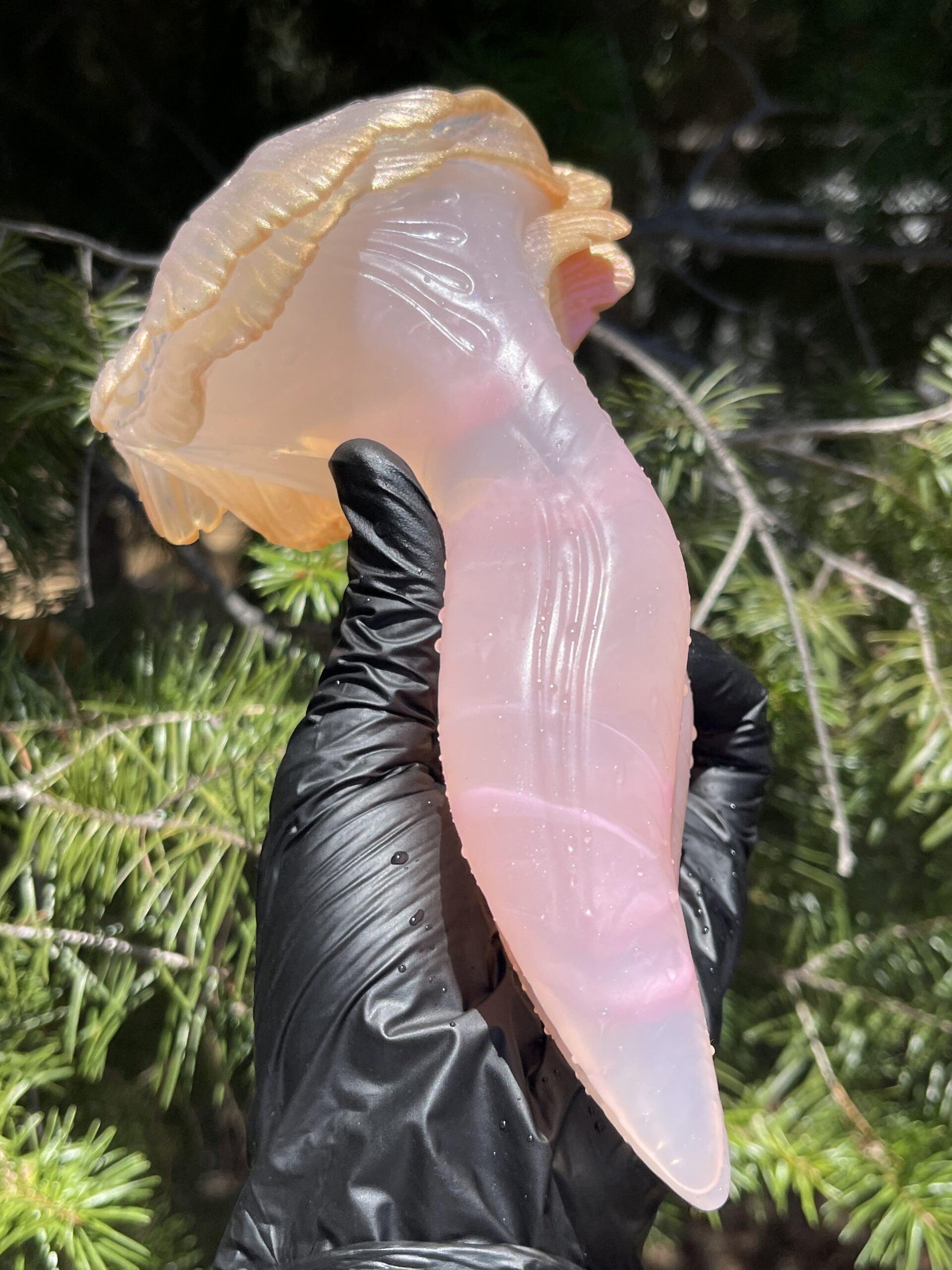 Betta-Mer 7 inch NEAR CLEAR 00-31 shore soft firmness color PINK CUTIE with GLOWING PINK - Image 7