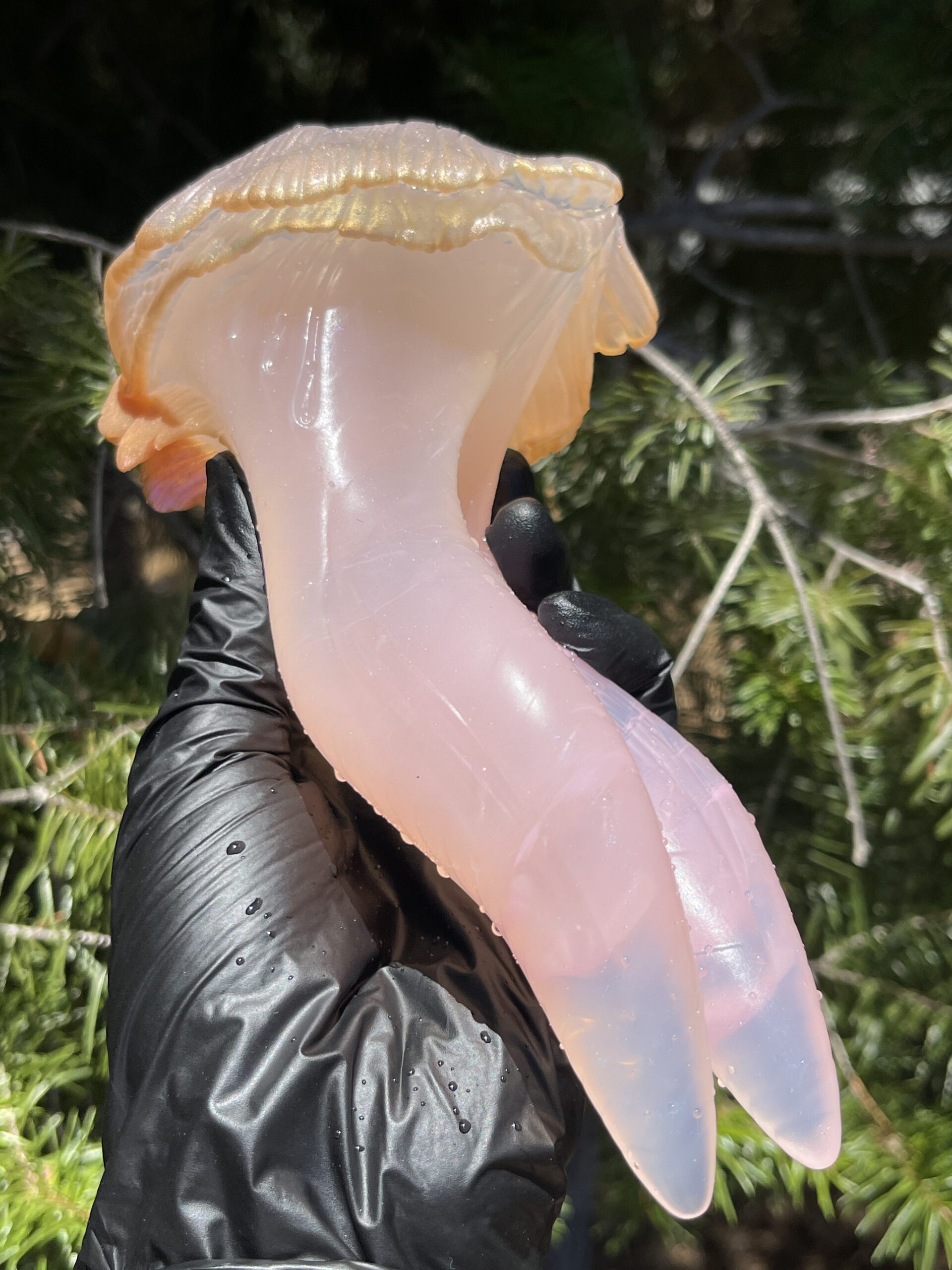 Betta-Mer 7 inch NEAR CLEAR 00-31 shore soft firmness color PINK CUTIE with GLOWING PINK - Image 9