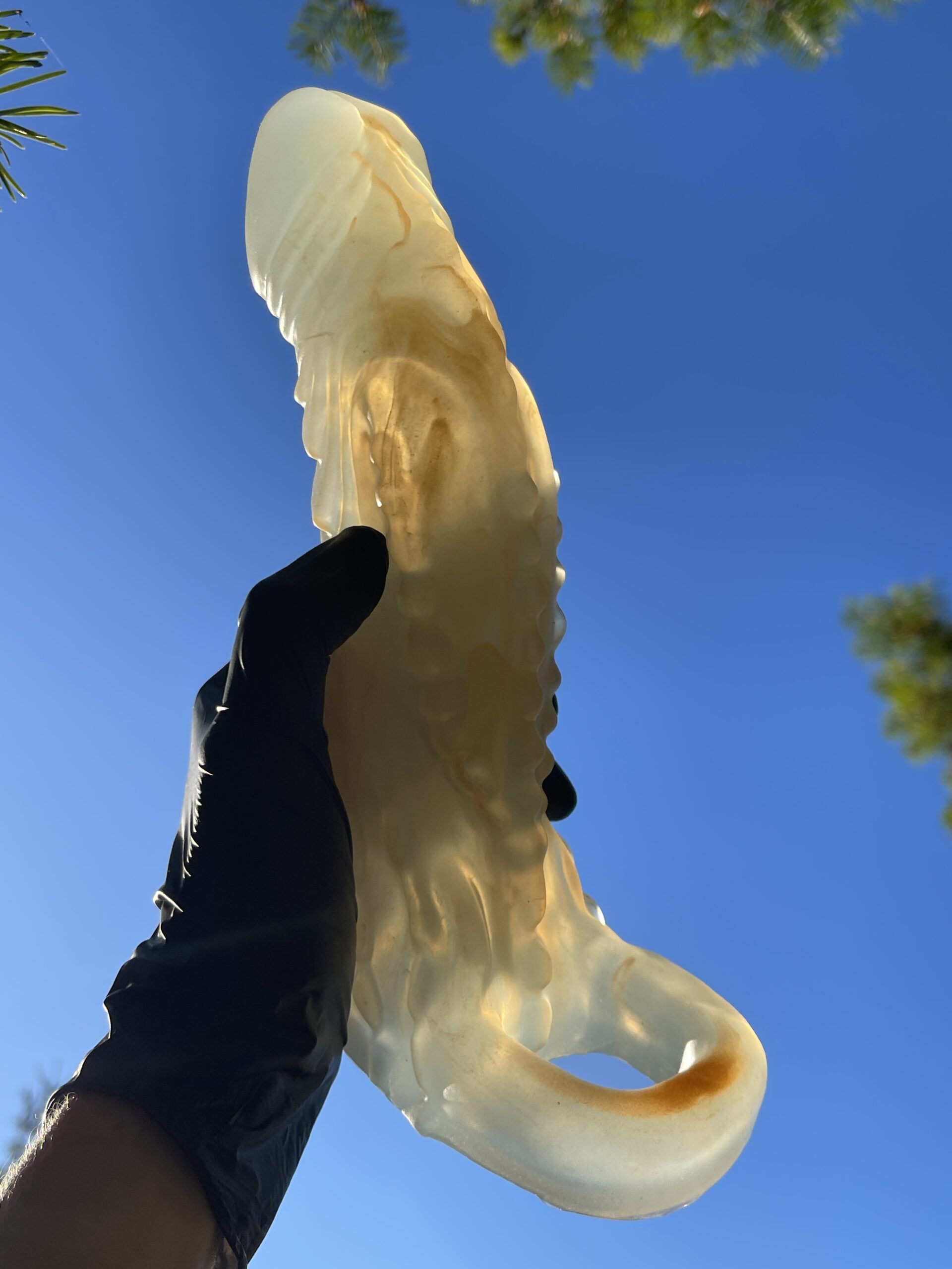 Sheath Demon Devil’ size large NEAR CLEAR 00-31 shore soft firmness color GOLDEN DRAGON with GLOW FLOP - Image 11