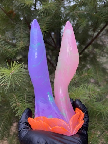 Betta-Mer Mermaid Dildo 7" – Bewitched, Soft (00-31), Near-Clear, Glow - Image 3