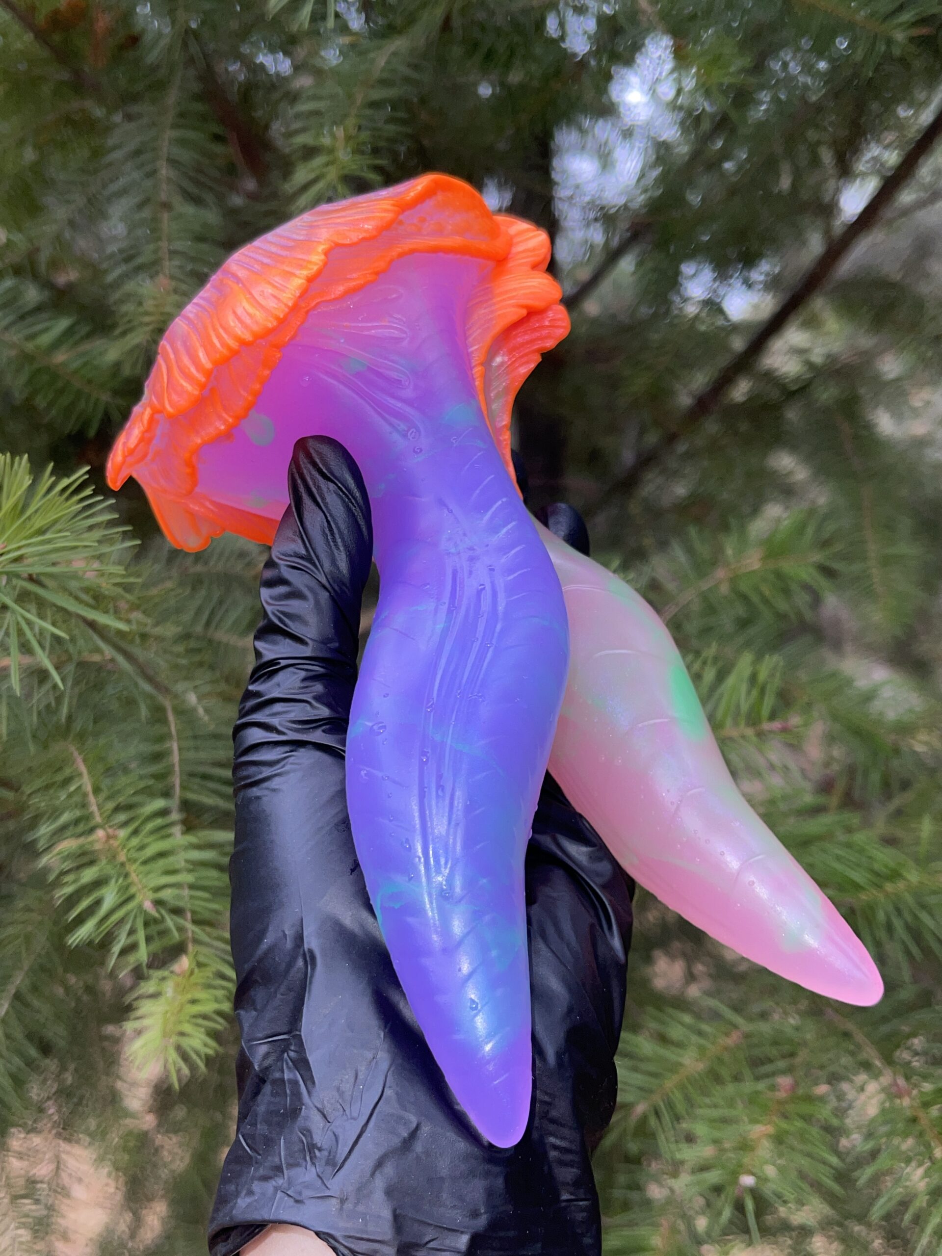 Betta-Mer Mermaid Dildo 7" – Bewitched, Soft (00-31), Near-Clear, Glow - Image 5
