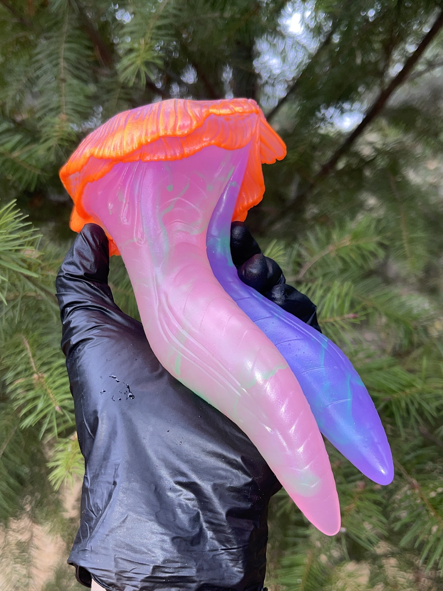 Betta-Mer Mermaid Dildo 7" – Bewitched, Soft (00-31), Near-Clear, Glow - Image 7