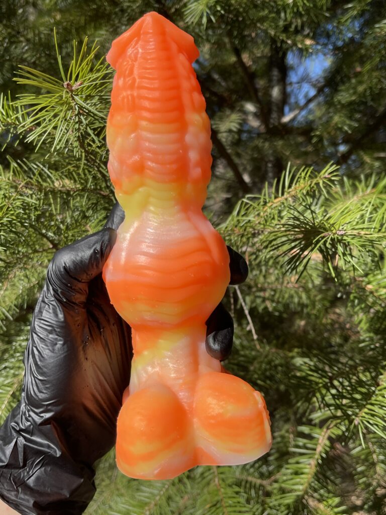 Monster Lucius 8 inch knotted monster dildo, Candy-Corn with glow, Halloween Drop – FlirtyDawg